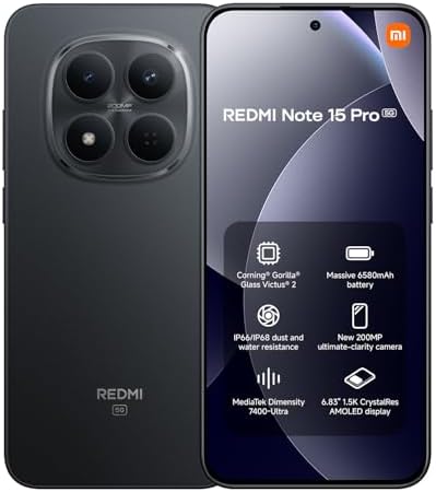 Redmi Note 15 Pro 5G 8+256 Black (No power adapter included)