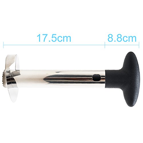 Newdora Edelstahl Ananasschneider, Schäler und Entkerner,Fruit Ananas-Entkerner Schneide Cutter Schäler aus Edelstahl - 5