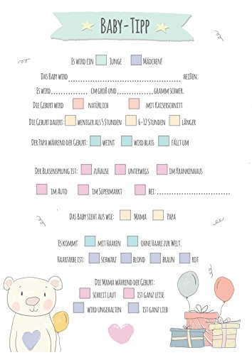 Hallo Baby – Das Baby-Party Buch für die beste Babyparty vor der Geburt mit allen Freundinnen der Mama und guten Wünschen, DIN A4 Buch mit Poster und Einladungskarten - 6