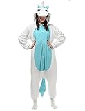 Einhorn Pyjamas Kostüm Jumpsuit Tier Schlafanzug Erwachsene Unisex Fasching Cosplay Karneval