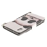 Sony Xperia Z2 Hülle,Sony Xperia Z2 Leder Brieftasche Hülle im BookStyle,SainCat PU Leder Wallet Case Lederhülle Folio Schutzhülle Ledertasche Hülle Bumper Handytasche Skin Schale Soft Backcover Handy Tasche Flip Cover Buchstil Klapptasche in Lederoptik mit Standfunktion Karteneinschub und Magnetverschluß Etui Flip Case fürSony Xperia Z2 (Cartoon Panda) - 4