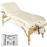 TecTake Table Lit de Massage Pliante Portable - diverses couleurs au choix (Beige)