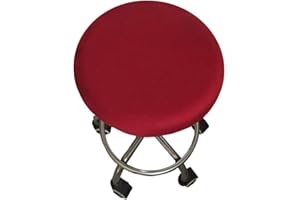 Lukery Rund Stretch Stuhlbezug Stuhlhusse Bezüge Protector Hussen Waschbarer Runder Drehbarer Hocker Schonbezug Sitzbezug für 30-45cm Barhocker Stuhl Hotelstuhl Bürostuhl (rot,4pcs)