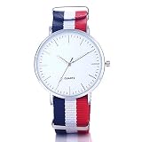 Modische Quarzuhr mit Armband aus Stoff für Damen und Herren
