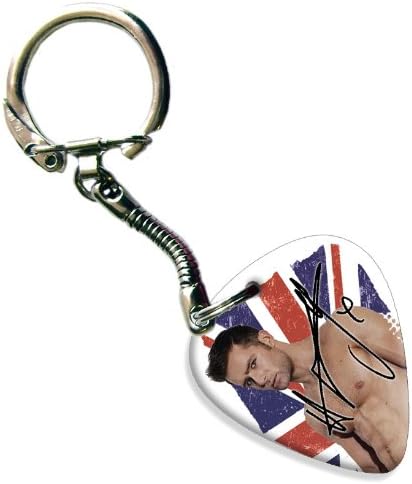 Harry Judd McFly Celluloid Guitar Pick Keyring ( Flag Design )