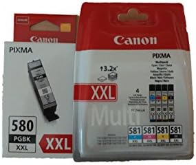 Canon printer cartridge CLI-581XXL, multipack C/M/Y/BK, 1998C005 and PGI-580XXL, black