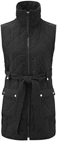 Dales Collection Ladies Longer Length Quilted Gill Gilet Bodywarmer - Black - Size 14