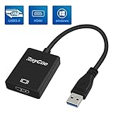 usb video adapter 【USB zu HDMI Adapter】 Der USB zu HDMI Adapter verbindet einen Computer über USB mit einem HDTV, Monitor oder Projektor mit HDMI; Hochleistungsfähige USB-Grafiklösung verfügbar. Kombiniert Video und Audio über ein einziges USB-Kabel und ein HDMI-Kabel. --- Beachtet: Es ist nur kompatibel mit Windows 7, Windows 8, Windows 10.