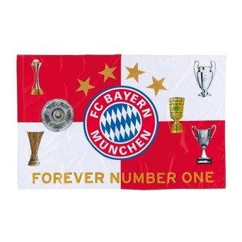 Preisvergleich Produktbild FC Bayern München Fahne Pokale 2014, 150x100cm