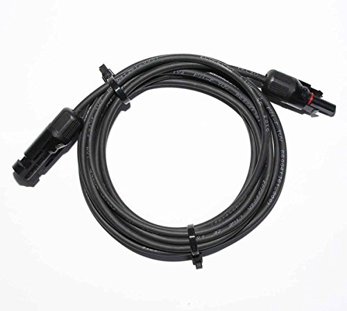 LOWENERGIE Solar Panel PV Cable, Cut to Length, TUV double insulated, 1800V, low voltage drop with Solar Connector plugs (6mm2, 3m)