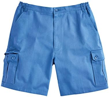 Mens Cotton Cargo Shorts with Side Elastication
