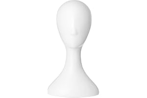 SpirWoRchlan Schaufensterpuppe Kopf - Lady hoch Kunststoff Kopf Perueckenkopf weiblich Modellkopf Weiss