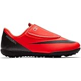  Nike Bota de Futbol CR7 Mercurial Vapor 12 Club Suela Turf con Velcro Roja Niño
