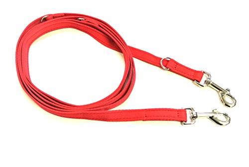 8ft11ft-Police-Style-TrainingObedienceMulti-Functional-Dog-Lead-20mm-Cushioned-Webbing-In-Red-Or-Blue