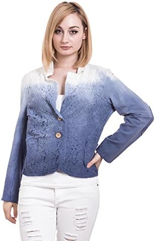 Abbino 319/15 Heide Blazer Jacket for Woman Lady - Made in Italy - 3 Colours - Women Spring Summer Autumn Classic Long Sleeve Sale Casual Slim Sexy Stylish Fitted Outwear - Blue - Size S 10/M 12