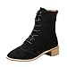 Produktbild Schnürstiefel Damen,Elecenty Frauen Schnürboots Flache Halbschaft Stiefel Martin Kurz Stiefeletten Winterboots Kurzschaft Elegante Schuhe Chelsea Boots
