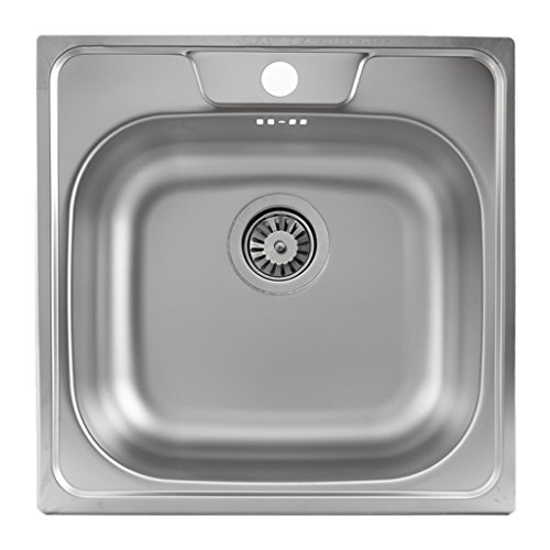 Edelstahl Unterbauspüle I Küchenspüle / Spülbecken MIZZO Sino 480 I Edelstahlspüle/ spüle 480mm x 480mm.