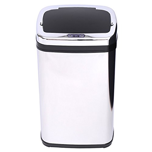 homcom 03-0024 Abfalleimer, Edelstahl, silber, 33 x 25 x 58 cm - 2