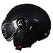 Produktbild Henpooseng Vintage Style Motorrad Cruiser Touren Chopper Street Bike Scooter Moto Helm Matte Black XL