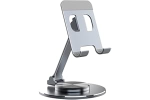 Kinizuxi Pliable Support Telephone Bureau,Nouveau Berceau Réglable 3 en 1 en Aluminium Porte Telephone Compatible avec iPhone 14 13 12,Samsung,iPad,Tablet (4.7-12"),Tous Les Smartphones(Argent)