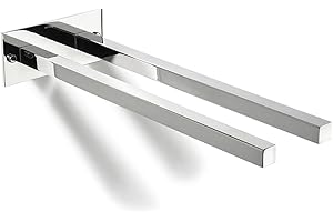 SEUENELF Sagittarius One 400S1 Double Porte Serviette Salle De Bain | Porte Serviette Murale 40cm | Support Serviette Salle De Bain Acier Inoxydable Poli | Barre Porte Serviette Salle De Bain