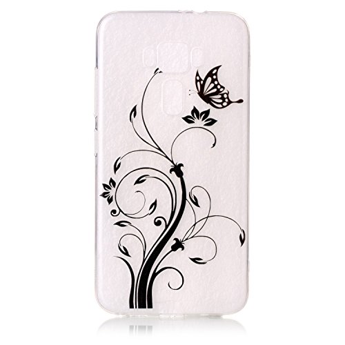 Preisvergleich Produktbild ZE520KL Hülle, ZenFone 3 ZE520KL Hülle, Anlike Asus ZenFone 3 ZE520KL (5,2 Zoll) Case, Transparent TPU Silikon Schutzhülle Cover Case Silikon Schlank Flexibel Handy Hülle [Malerei Stil Design] für Schmetterling