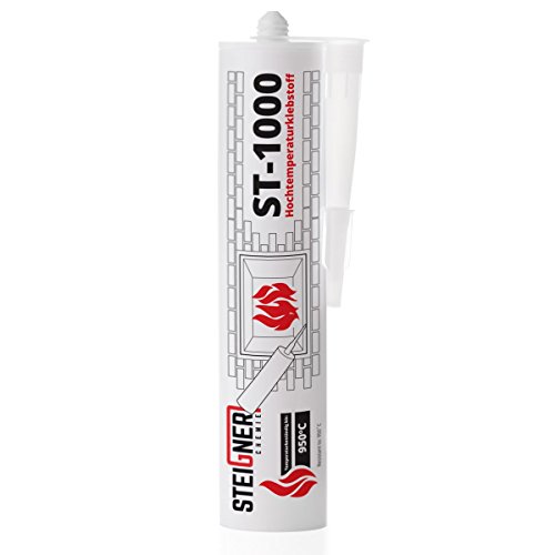 STEIGNER Hochtemperaturkleber für Ofendichtschnur Kamindichtung, feuerfest bis 950°C, 310ml, ST-1000 - 2