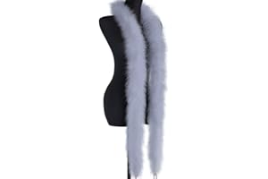 BAKERMICHE Boa di piume argentate, grigio argento, con piume naturali, 2 m