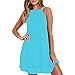 Produktbild Damen Sommer Strand Spaghettiträger Mini Kleider Chiffon Oberteile Cami Tank Beiläufig Weste Vest Camisole DOLDOA T-Shirt Tops Geburtstags Geschenk Für Frauen Mädchen Freundin (EU:42, Blau - 2)