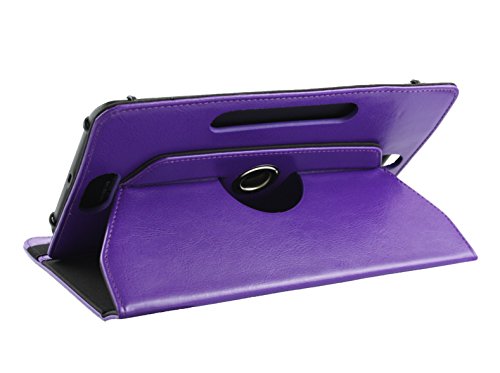 Emartbuy® Alcatel OneTouch Pixi 3 10 Zoll Tablet Universal ( 9 – 10 Zoll ) Lila Premium PU Leder 360 Grad Rotierende Stand Folio Geldbörse Tasche Hülle + Lila Eingabestift - 7