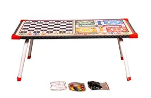 Tanishka Bed Table with Ludo and Chess Board Game(12 by 24)