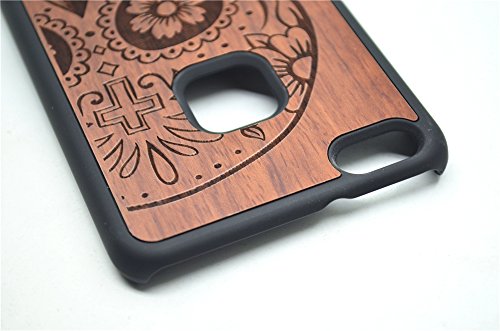 Cassa di Legno di Huawei P10 Lite, PhantomSky[Serie di Lusso] Qualit Ã  Premium Cover in BambÃ¹ / Legno Naturale per il tuoÂ Smartphone (Teschio Palissandro e PC)