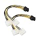 Produktbild HKFV 18CM Adapter 2PC 8PIN Dual 4PIN Grafikkarte Stromversorgungsleitung Dual Molex 4 Pin auf 8 Pin PCI-E Express Konverter Adapter Stromkabel splitter netzwerkkabel