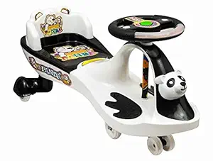 Goyals Panda Magic Car with Back Rest, Music & Lights, Suitable for Age 2 - 8 Years (Black & White)