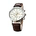 Produktbild Herren Uhren,Pottoa DREI Augen Modenuhr mit Sechs Stiften Mode Klassisch Lederband Analoge Led Armbanduhr Unisex Damenuhren Herren-Armbanduhr Herren Quartz Analog Uhren