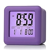 Angenehmes Piepen (nicht zu grell) und die Knöpfe & Tasten auf der Rückseite der Uhr sind deutlich gekennzeichnet, die Uhr mit 2* AA 1,5V-Batterien (NICHT ENTHALTEN).