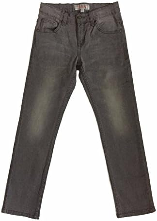 justfound4u Quality Boys Kids Slim Fit Jeans Cotton Faded Black Light Grey Skinny Denim Trousers Pants CA Age 9-16 yrs US 128-176 (Grey, UK 9-10 Years (US 140))