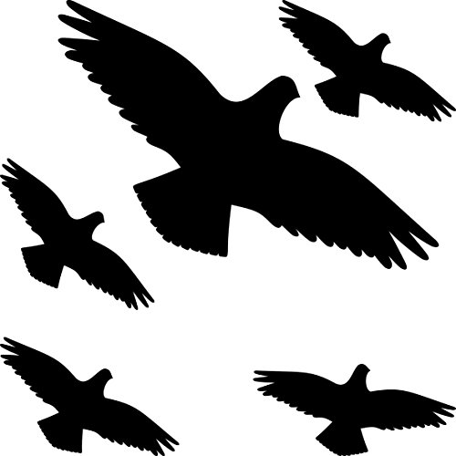 Warnvogel Set Vogel Vögel Warnvögel Silhouette Aufkleber die cut Tattoo Fenster Schutz gegen Vogelschlag Deko Folie (1 Set schwarz) - 3