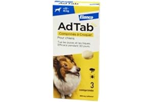 Elanco - Adtab Antiparasitaires 900Mg Chiens 22 à 45Kg Boite de 3 Comprimés