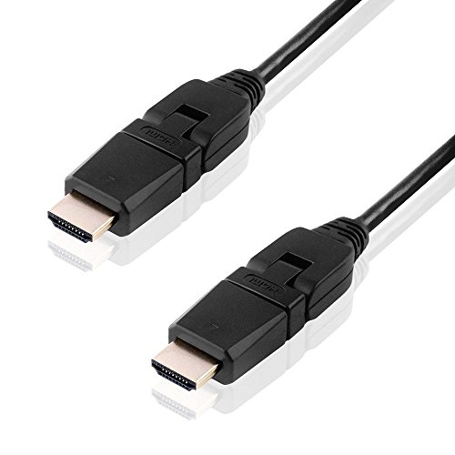 „BestPlug“ 1 Meter Universal High Quality HDMI Kabel mit Internet / HDMI beweglicher flexibler drehbarer Gelenk-Stecker auf HDMI beweglichen flexiblen drehbaren Gelenk-Stecker vergoldet / High Speed / geeignet für 3D HD FullHD UHD (40962160) / Schwarz - 2