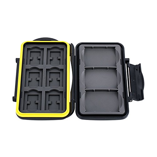 Flashwoife Turtle-SD6CF3MSD12 wasserdichte Speicherkarten Schutzbox für 3 Stück CF und 6 Stück SDHC und für 12 Stück MicroSD Cards Case in schwarz/gelb - 3