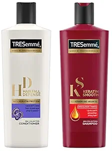 TRESemme Hair Fall Defence Conditioner 190 ml & Tresemme Keratin Smooth Shampoo, 185 ml