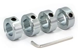 Zeberoxyz 4pcs 7/8" Bore Shaft Collars Sets-Screw Style Zinc Plated Solid Steel Lock Collars with 1-1/2"Outer Diameter and 9/16"Width for Drive shafts, The Automotive Industry etc.(7/8", Zinc Plated)