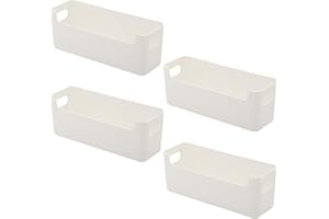 FYting Storage Baskets,4 Pcs Baskets for Shelves,Kitchen Storage Organisation,U-port Small Storage Basket for Store Cosmetics,Socks, Underwear, Data Cables, Phone Cases(White,25.5x8.5x8cm)