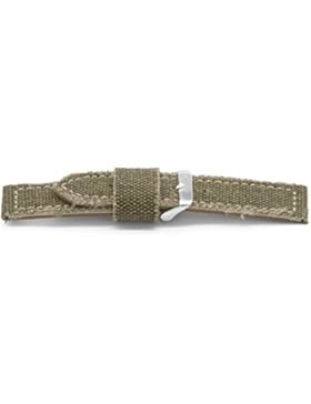 Claudio Calli Leder mit Canvas Uhrenarmband Spyker grün mit Edelstahl Dornschliesse 22 mm H863