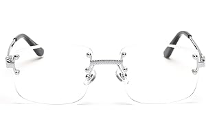 kachawoo Lunettes de soleil sans monture, carrées, couleur progressive, style rétro vintage