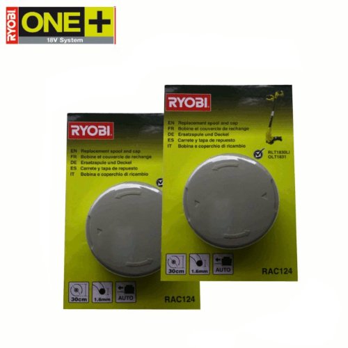 RYOBI 2 Ersatzspulen RAC124, für Akku-Rasentrimmer OLT1831 und RLT1830Li