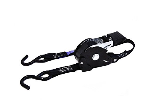 2x Automatik Spanngurt selbstaufwickelnd im Set, 3,65m lang, Gurtbreite 25mm, LC 340 daN, Automatik Zurrgurte mit S-Haken & Aufrollautomatik - 4