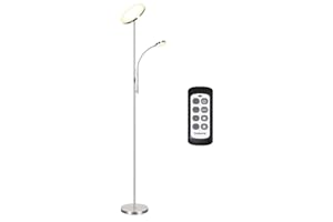 tomons Lampadaire sur Pied Salon, Lampadaire LED Dimmable en continu, Lampadaire Télécommande avec Lampe de Lecture Réglable, 3 Températures de Couleur, Lampe sur Pied pour Salon, Chambre, 30W