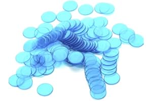 Cutefly Lot de 100 jetons de Bingo et de comptage Transparents en Plastique (avec Un diamètre de 1,9 cm)